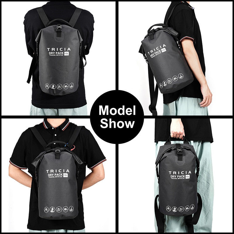 "RUCKSACK" Sport Backpack PVC Shoulder Harness Waterproof Travel Bag