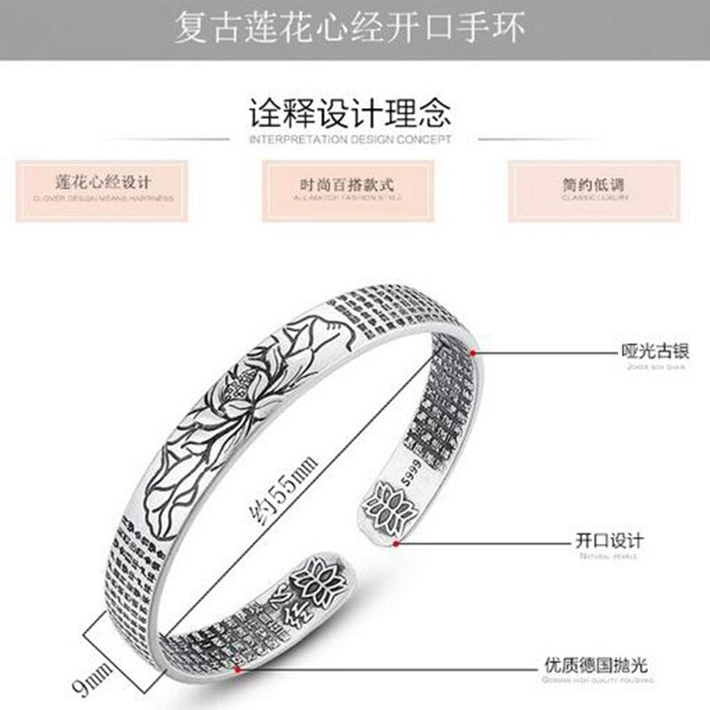 Thai S999 Sterling Silver Plant Decor Bracelet (Wholesale)