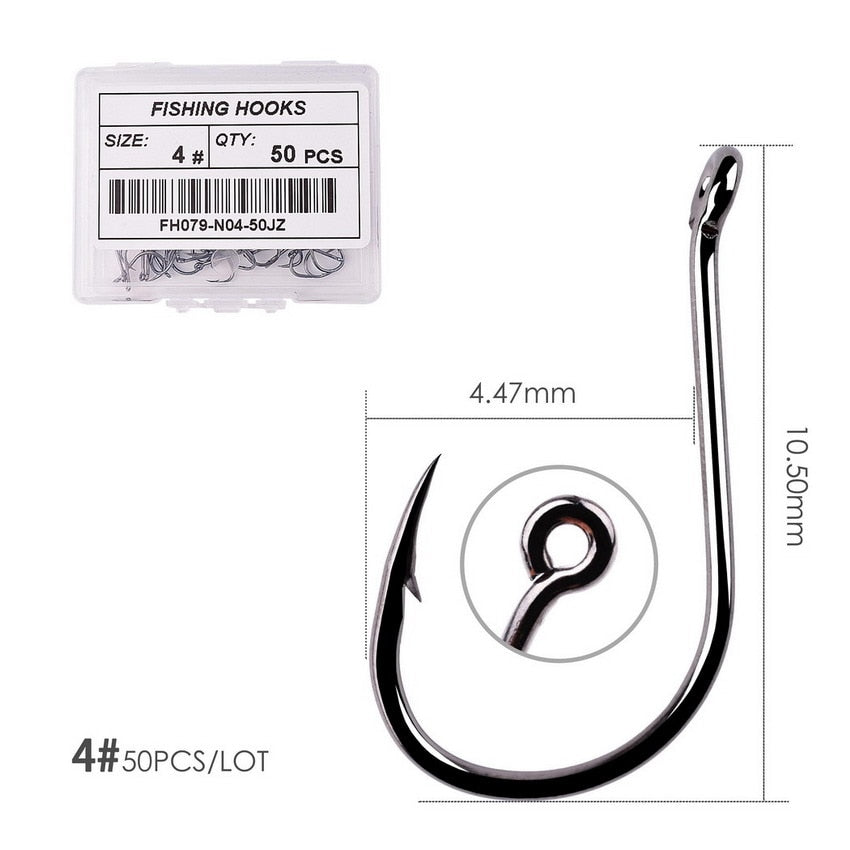 Fishing Hooks Carbon Steel Barbed, Size 2-22# 50 pcs / 20pcs