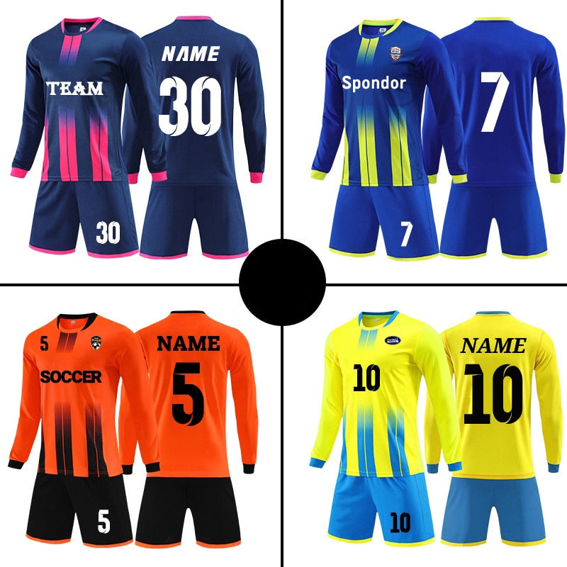 Jersey Men& Kids Full Sleeve Uniform Sets for Fotbul/Soccer/Ruby