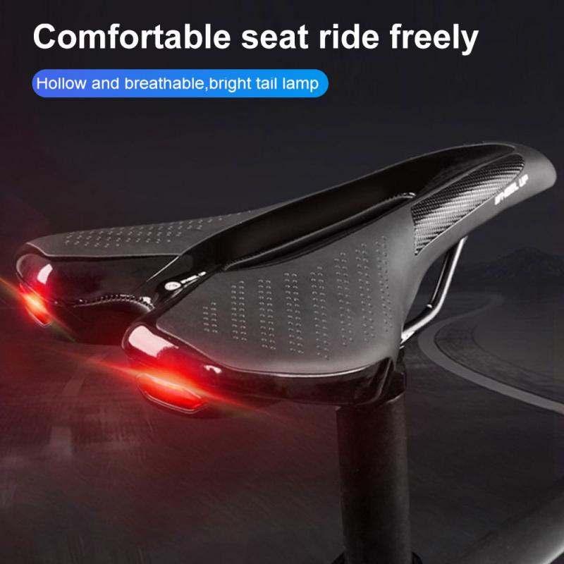 Bicycle Saddle Seat Bike Cushion With Taillight & Shockproof Saddle