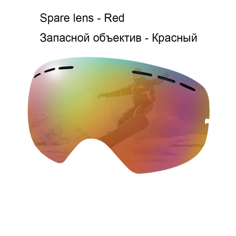 SKI Snow Goggles Double Layers Polycarbonate Anti-Fog