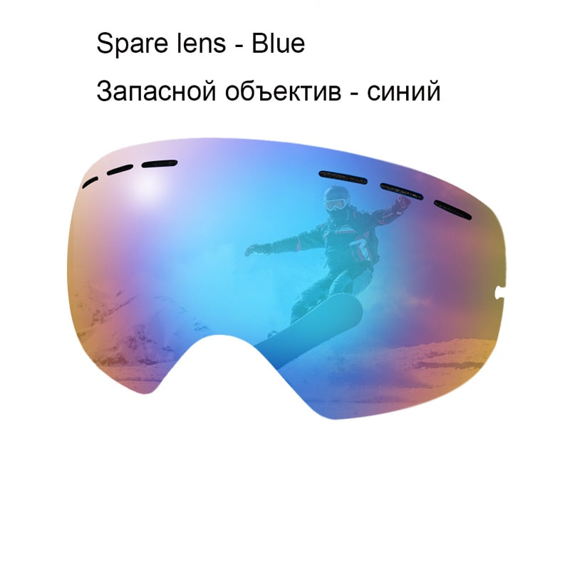 SKI Snow Goggles Double Layers Polycarbonate Anti-Fog