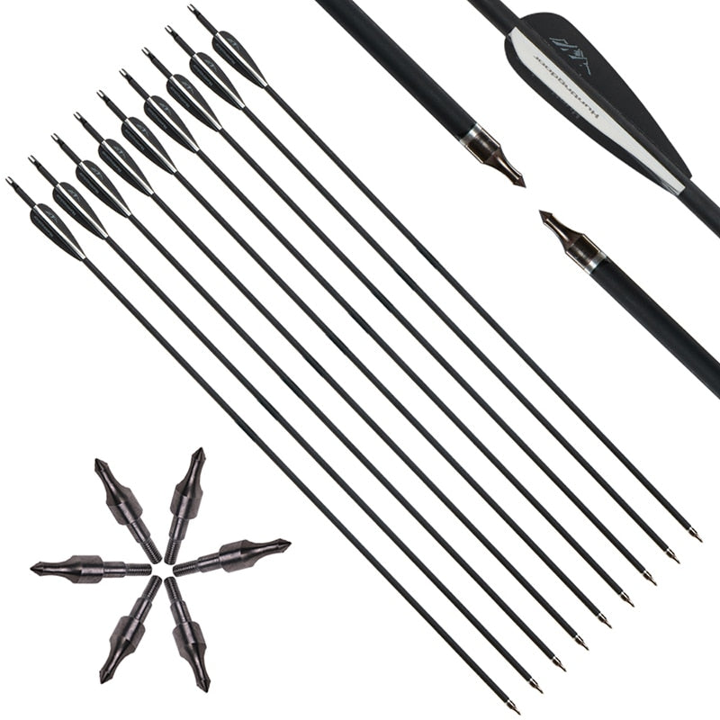 Archery 57 Recurve BLACK Bow Set Left/Right Hand 20-40 Lbs