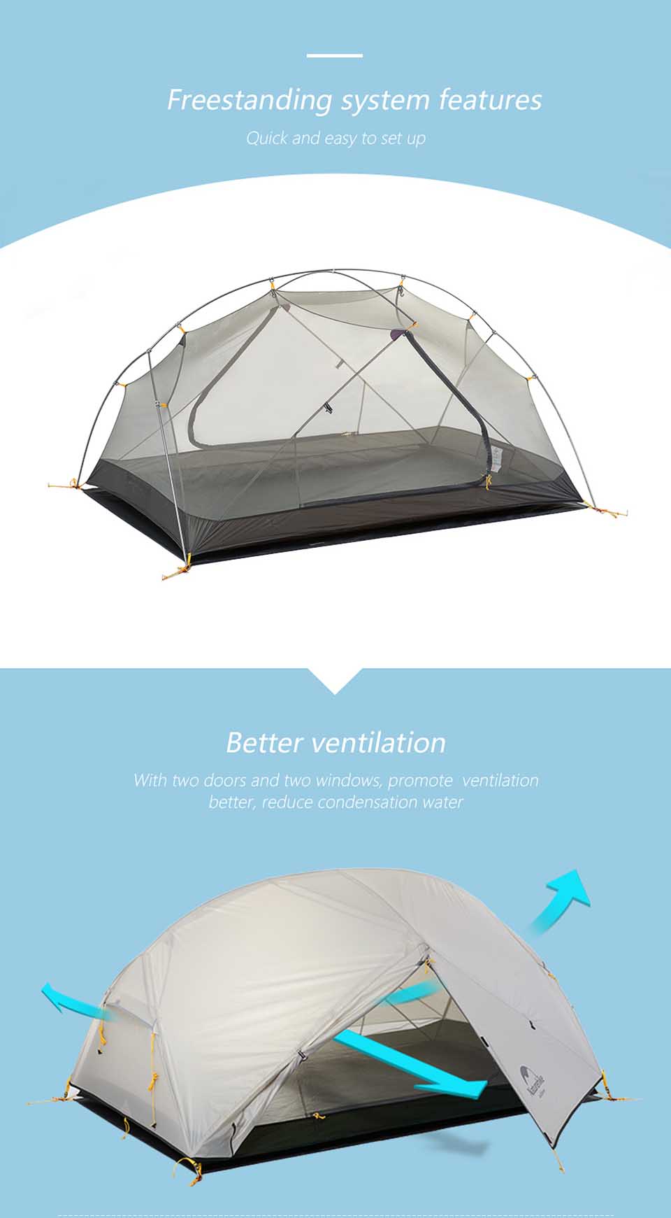 TENT "NATUREHIKE" Mongar Double Layer Waterproof Tent