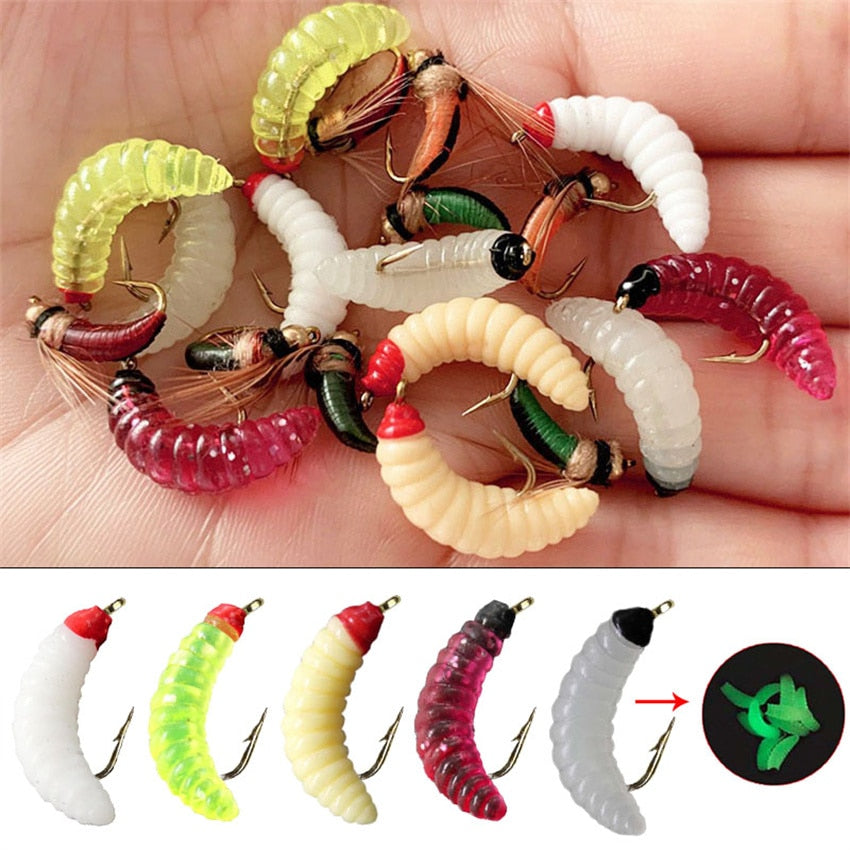 FISHING Maggots Bug Worm Fly Lure Bait - 1Pcs #10