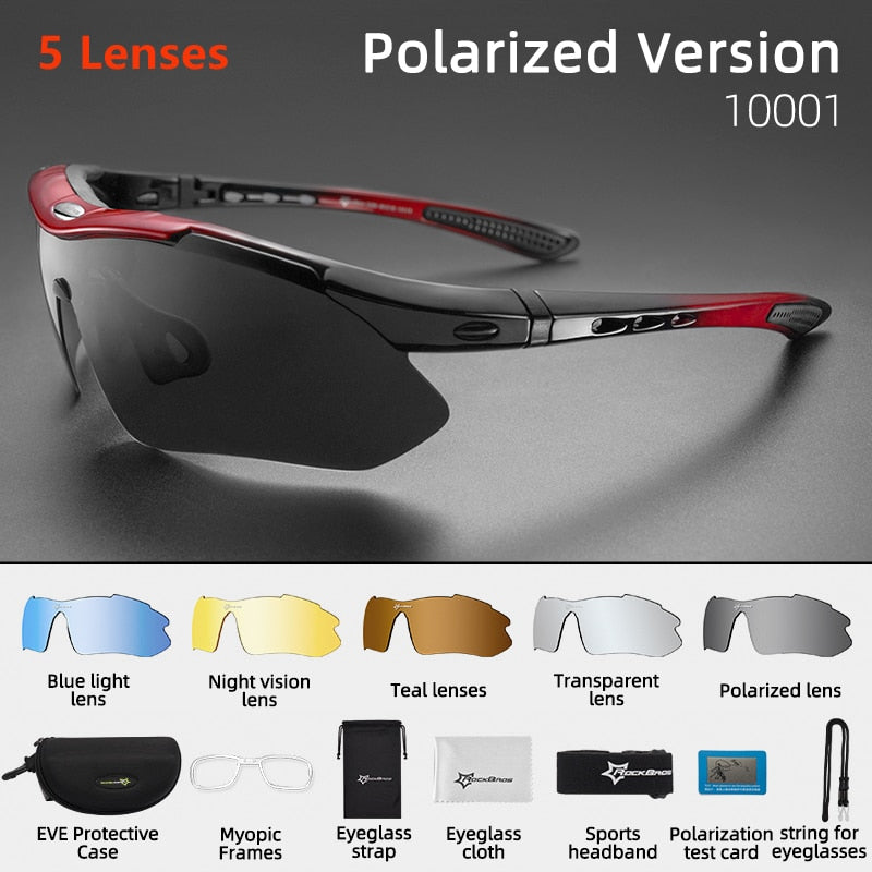 SUNGLASS "ROCKBROS" Polarized Cycling Sunglass lenses