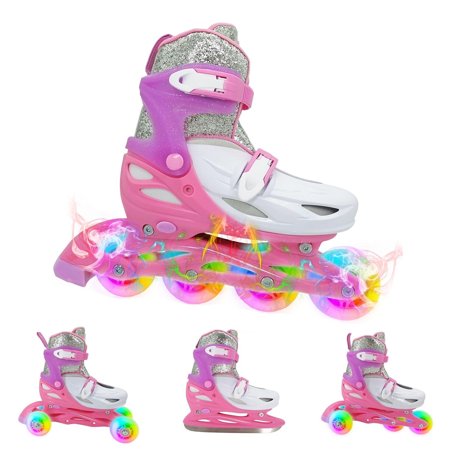 Kids Roller Skates 4 in 1 Adjustable Roller Skates