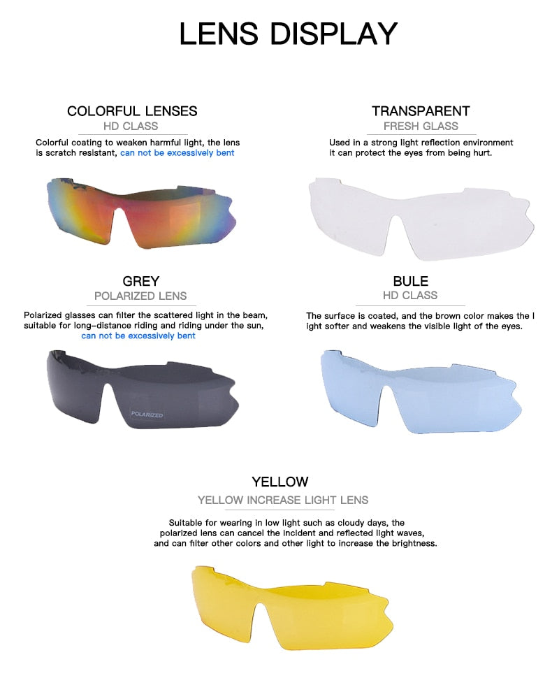 SUNGLASS "ROCKBROS" Polarized Cycling Sunglass lenses