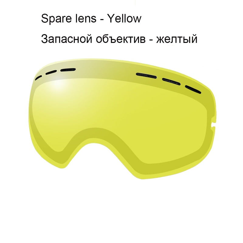 SKI Snow Goggles Double Layers Polycarbonate Anti-Fog