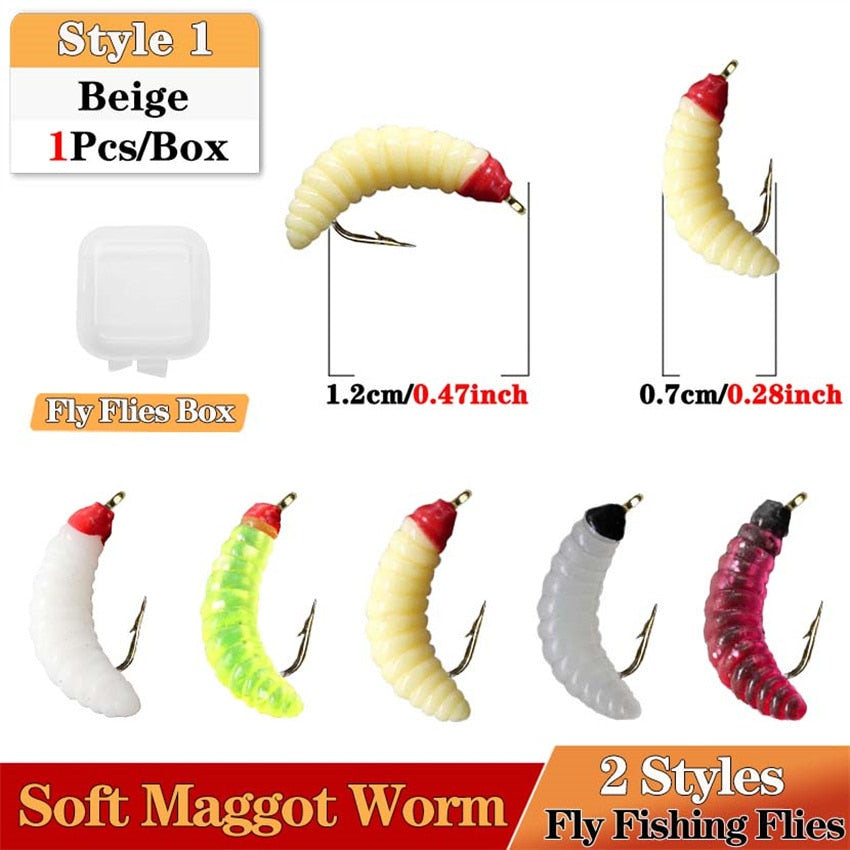 FISHING Maggots Bug Worm Fly Lure Bait - 1Pcs #10