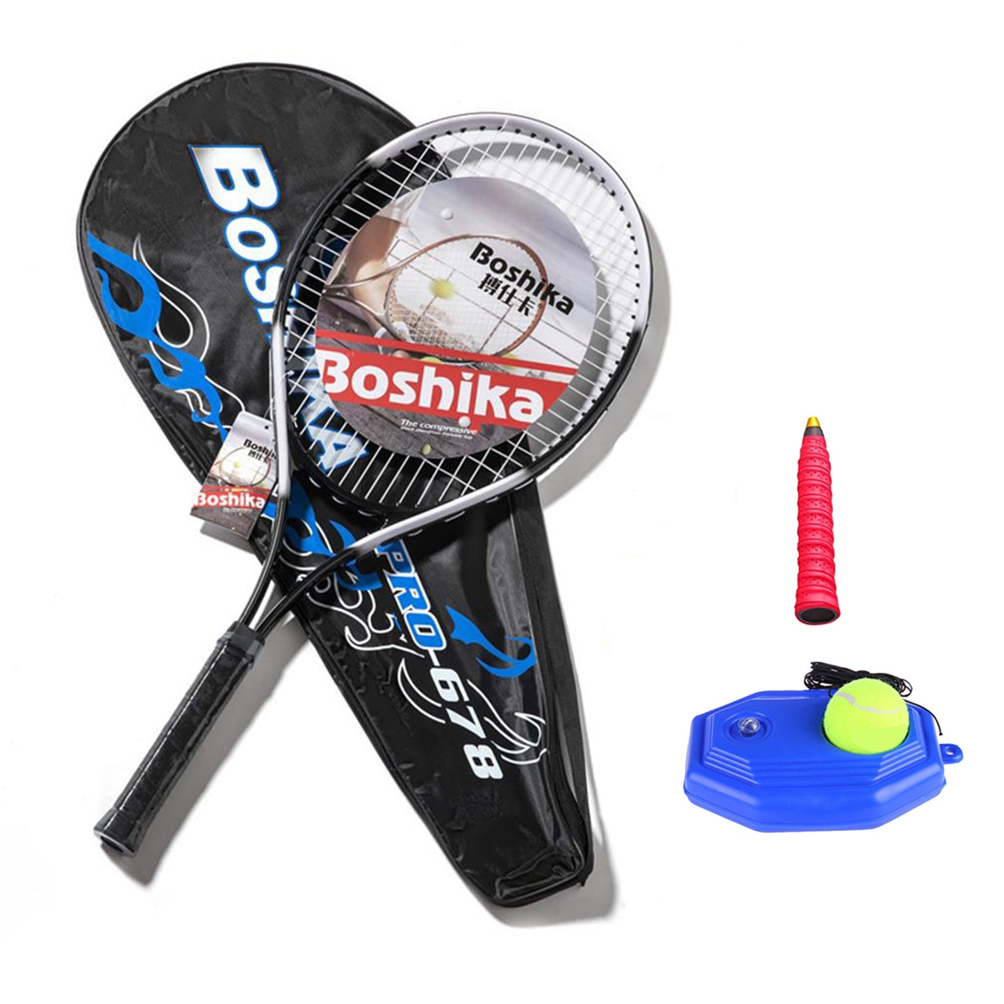 Aluminum Alloy Tennis Racket Lightweight Shockproof Tennis Racquet with Training Tennis Carry Bag and Tennis Grip