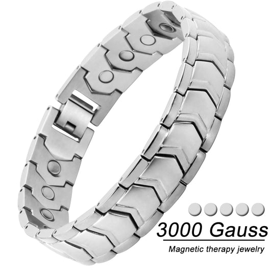 Magnetic Stainless Steel Bracelet Bio Therapy Energy Jewelry