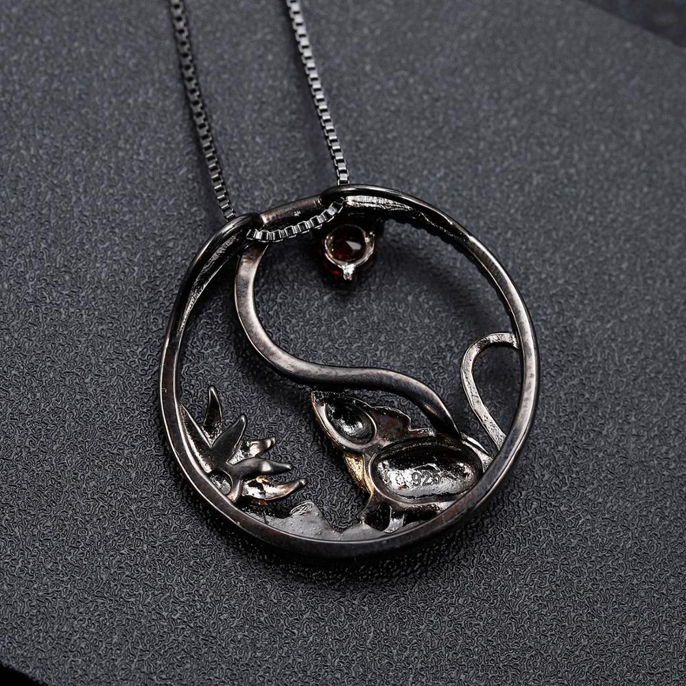 Chinese Zodiac Sterling Silver Rat Pendant African Opal Necklace