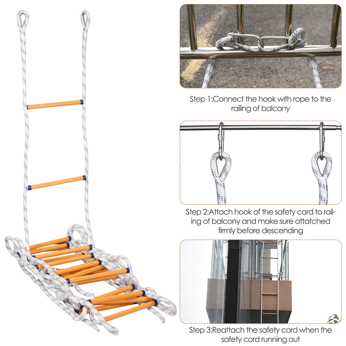 Ladder Safety Rope Escape Lifesaving Rock Climbing Rescue Emergency Fire