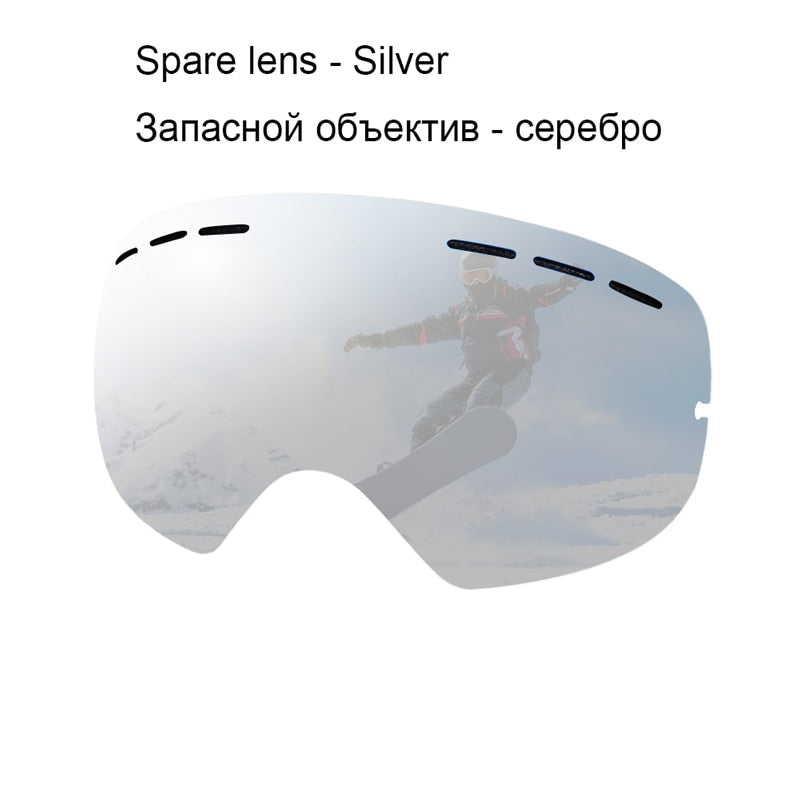 SKI Snow Goggles Double Layers Polycarbonate Anti-Fog