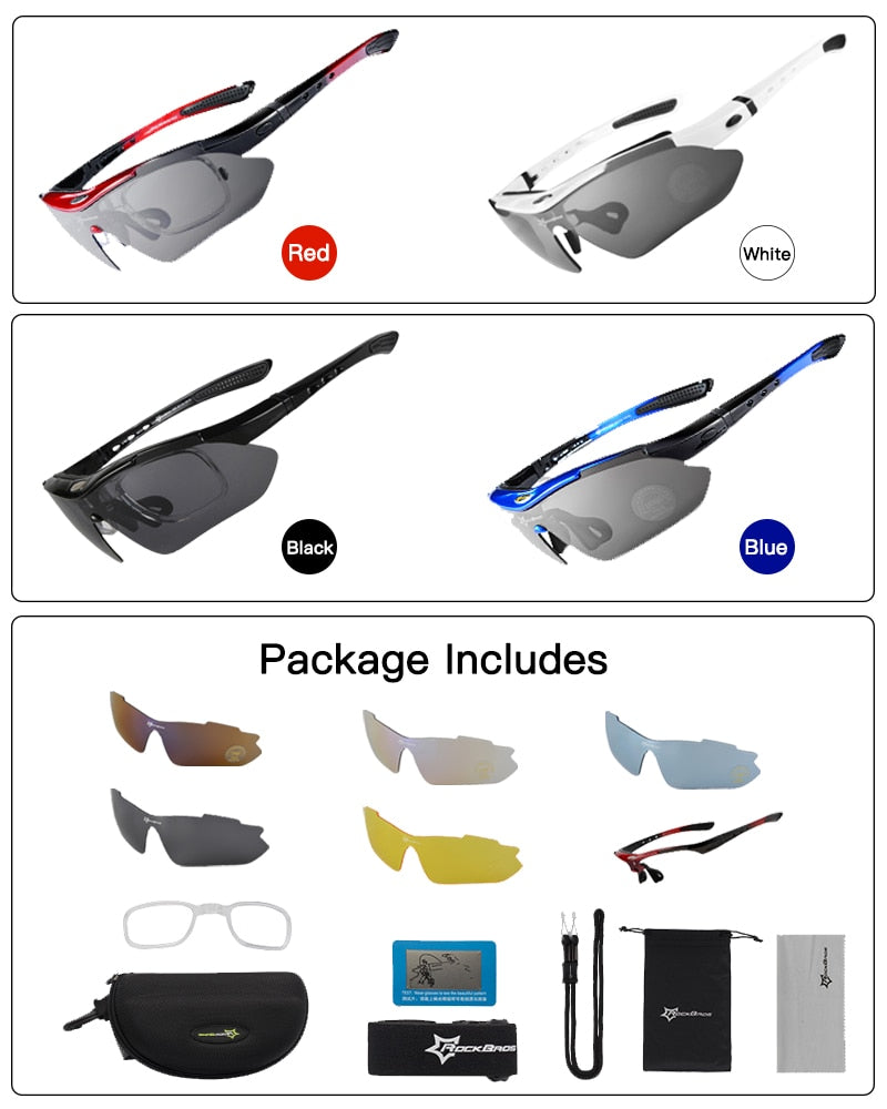 SUNGLASS "ROCKBROS" Polarized Cycling Sunglass lenses