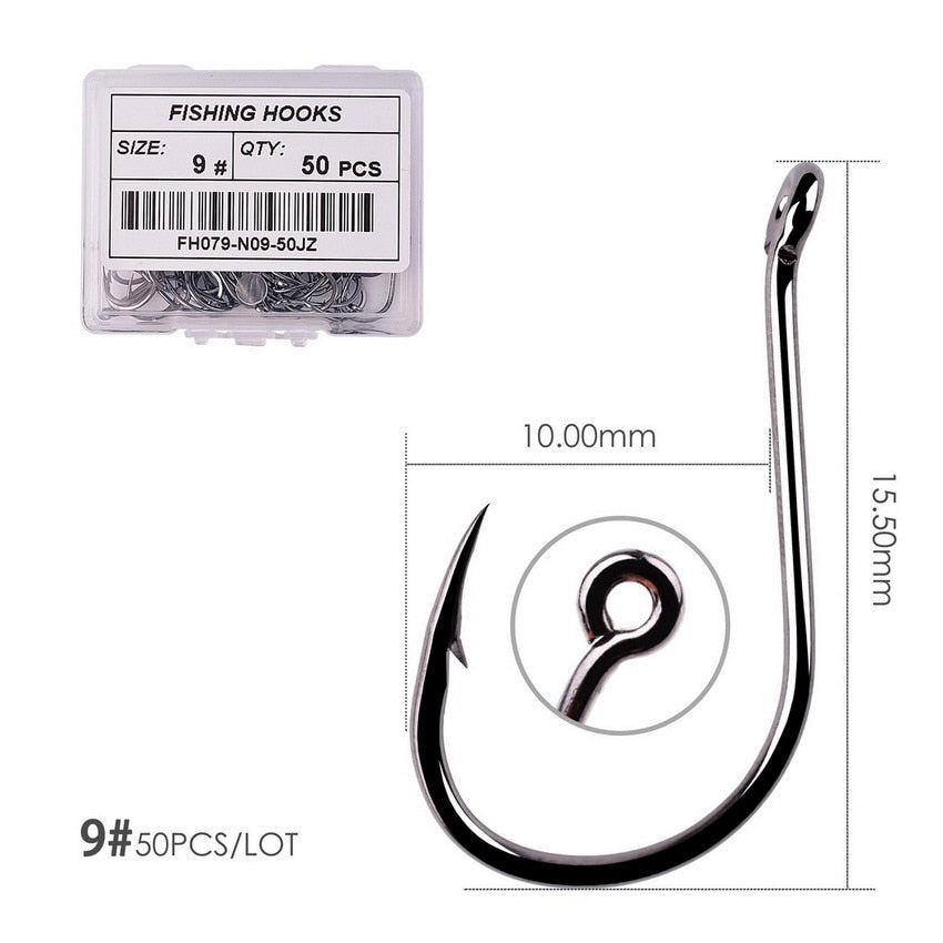 Fishing Hooks Carbon Steel Barbed, Size 2-22# 50 pcs / 20pcs