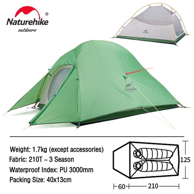 TENT "NATUREHIKE" Ultralight Nylon Camping Tent