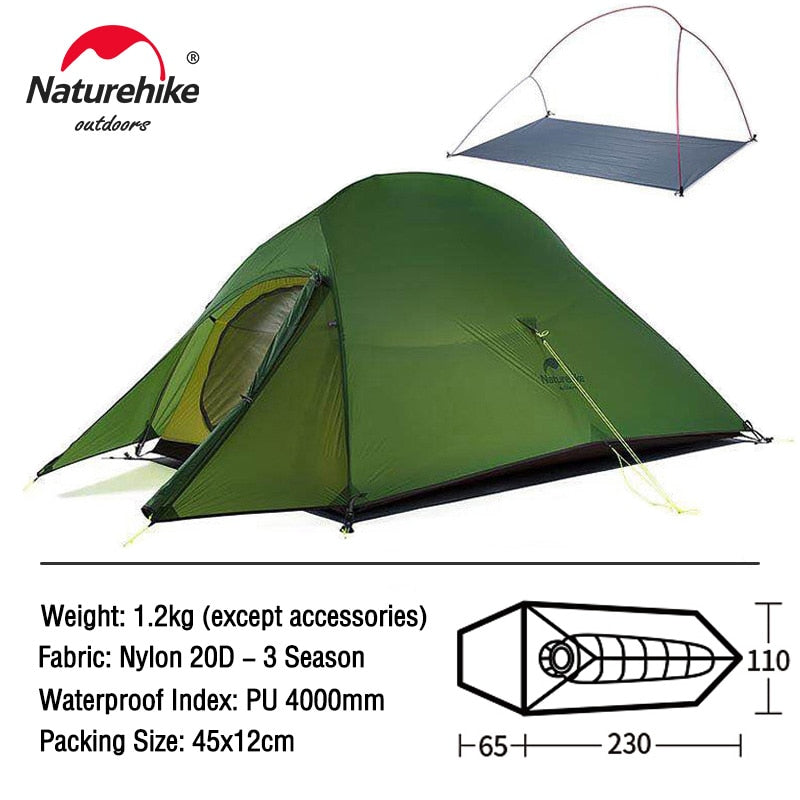 TENT "NATUREHIKE" Ultralight Nylon Camping Tent