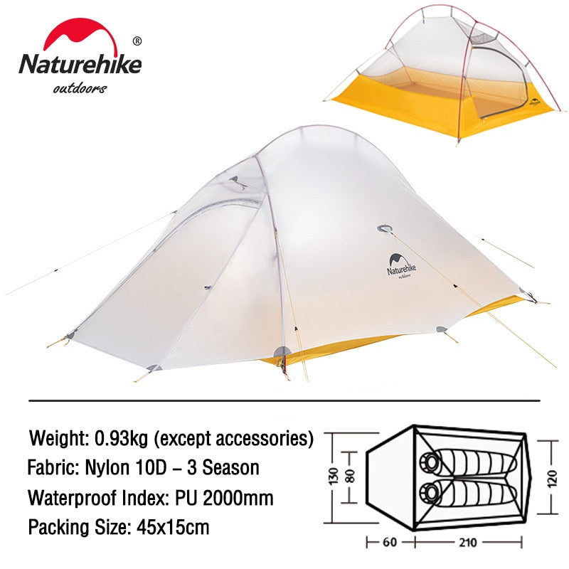 TENT "NATUREHIKE" Ultralight Nylon Camping Tent