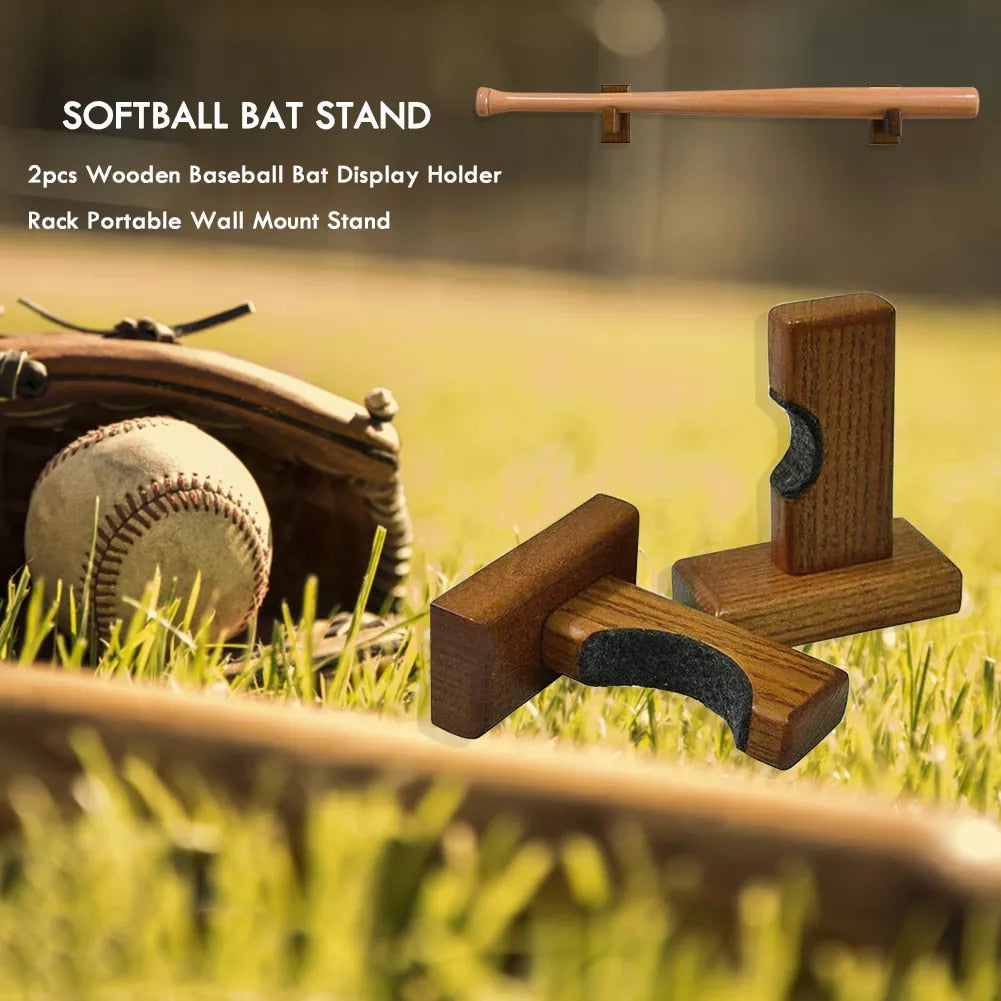 Wooden Baseball Bat Display Wall Mount