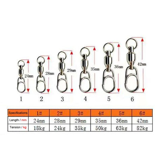 Fishing Ball Bearing Swivels 50-300 Pcs