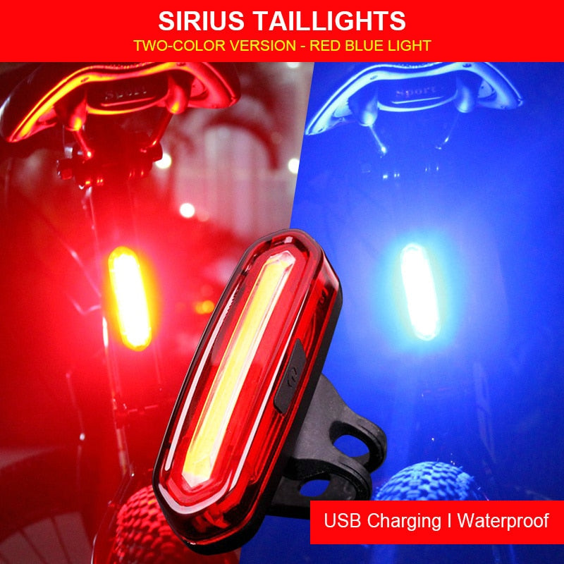 Bicycle Lumen Rear Light USB Rechargeable Waterproof Bike Taillight