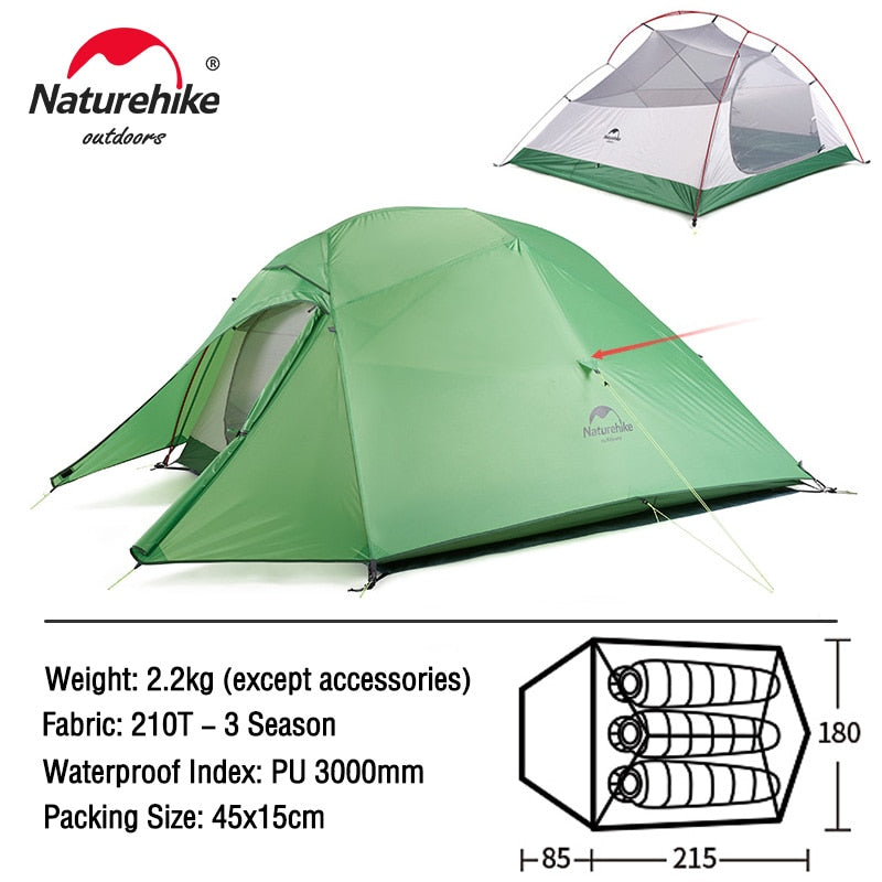 TENT "NATUREHIKE" Ultralight Nylon Camping Tent