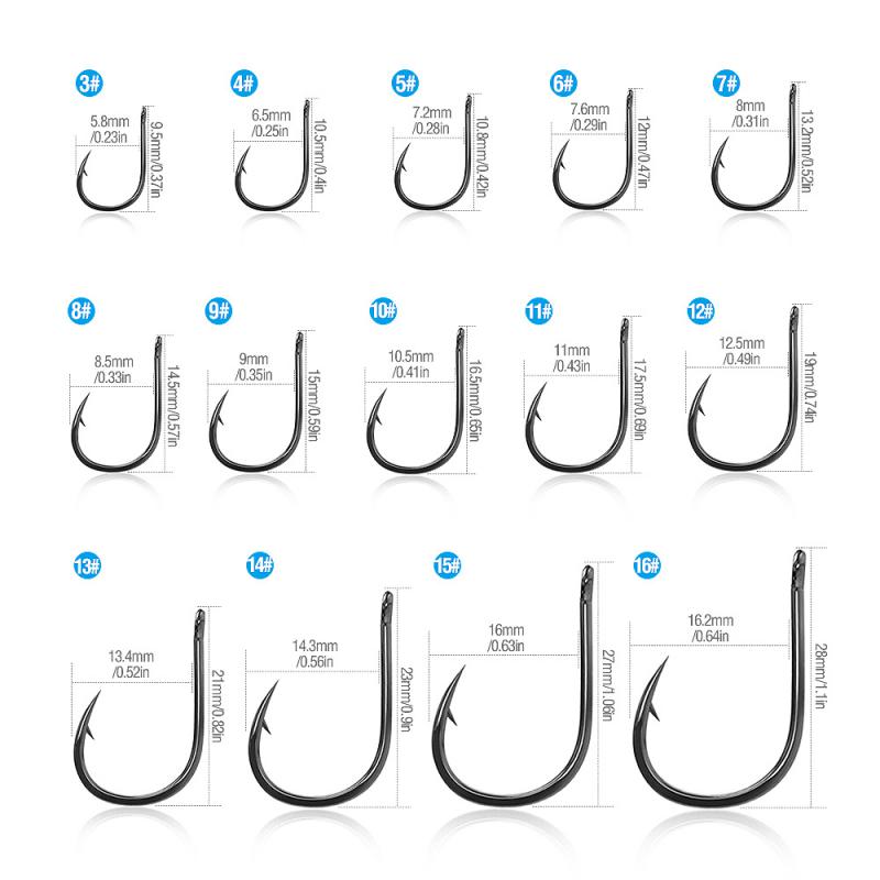 Carbon Steel Fishing Hooks (50 Pc)