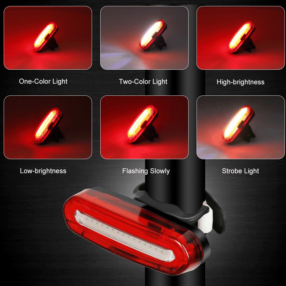 Bicycle Lumen Rear Light USB Rechargeable Waterproof Bike Taillight