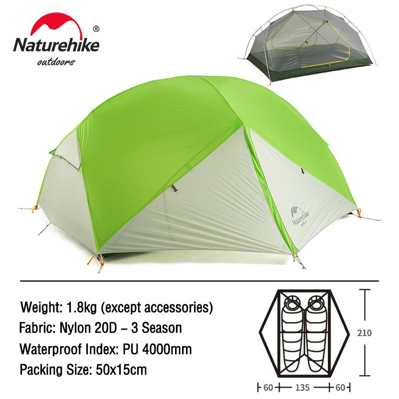 TENT "NATUREHIKE" Mongar Double Layer Waterproof Tent