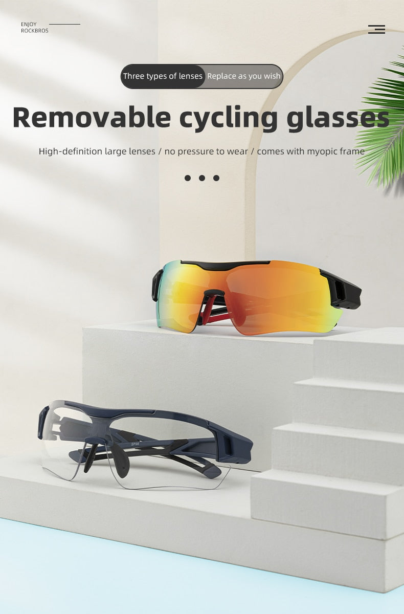 SUNGLASS "ROCKBROS" Polarized Cycling Sunglass lenses