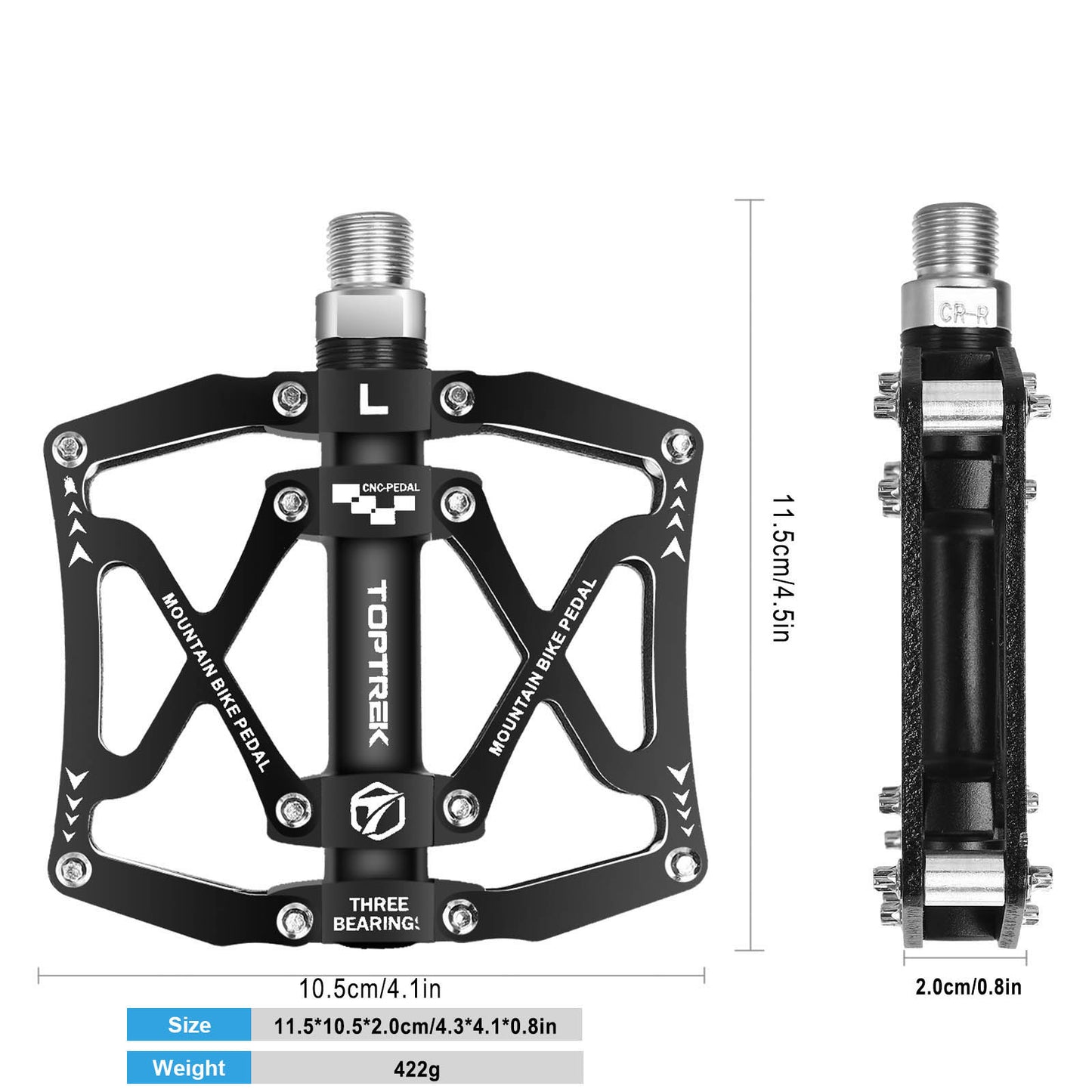 Bicycle 3 Bearings Pedals for Bicycle Anti-slip BMX, MTB Road Bike, with Cycling Plate Clip Cleats