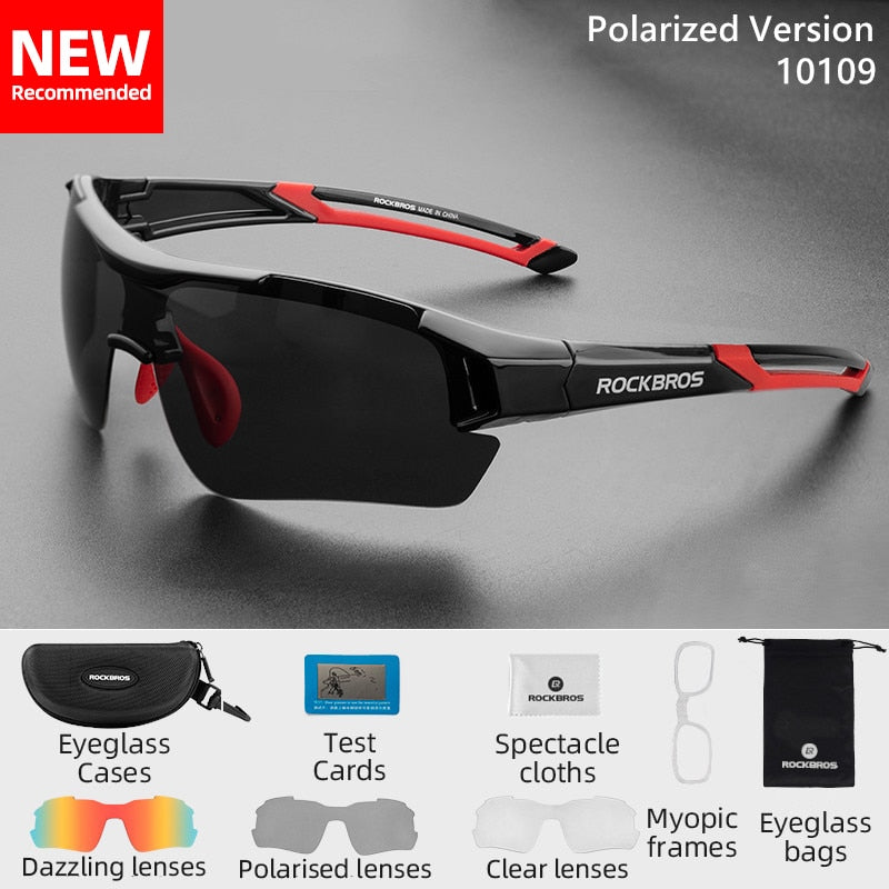 SUNGLASS "ROCKBROS" Polarized Cycling Sunglass lenses