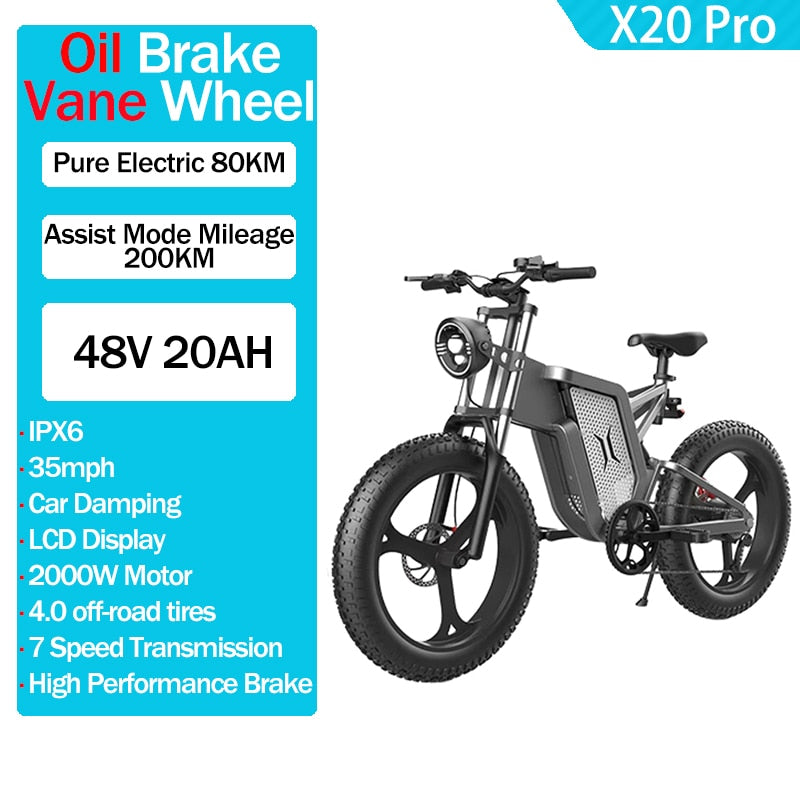 Mountain/City Off-Road Electric Bike 2000W 48v E bike