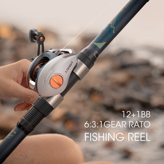 Lixada 12+1 Ball Bearings Baitcasting Reel Fishing Fly High Speed Fishing Reel with Magnetic Brake System