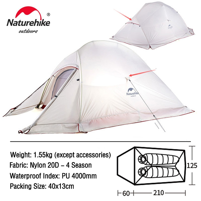 TENT "NATUREHIKE" Ultralight Nylon Camping Tent