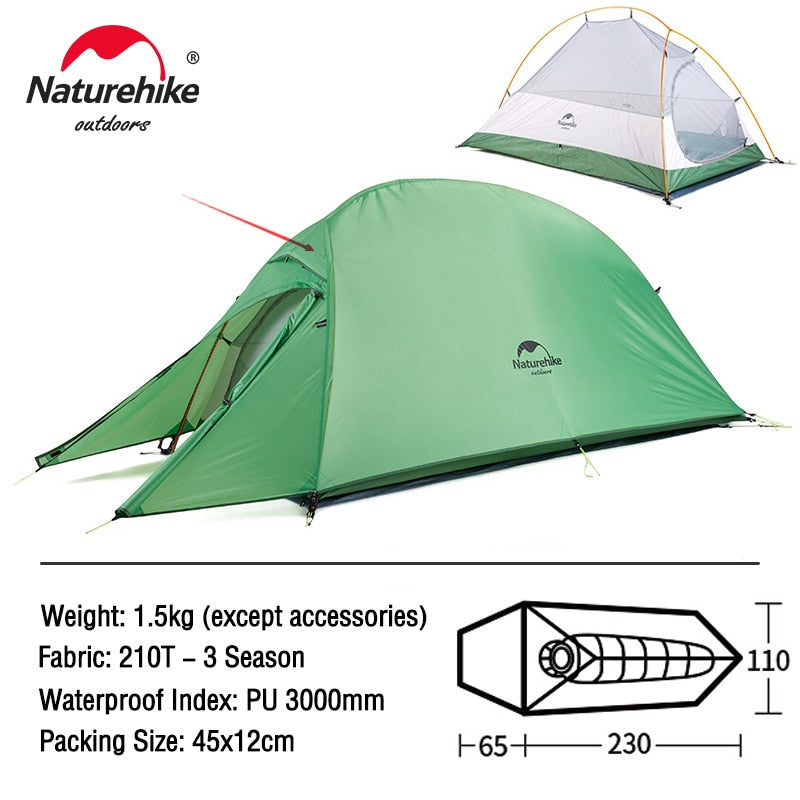 TENT "NATUREHIKE" Ultralight Nylon Camping Tent