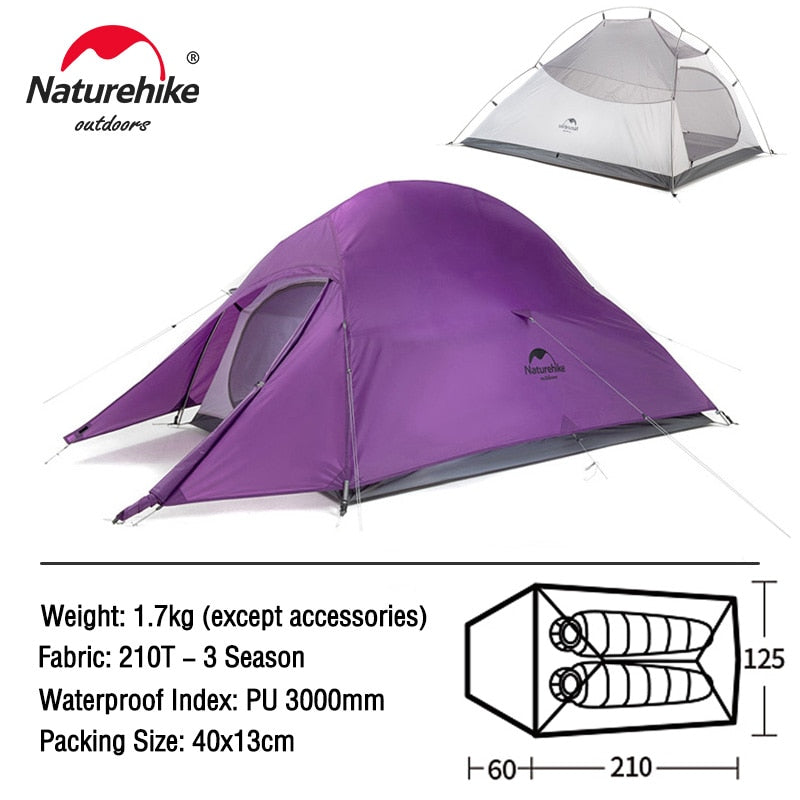 TENT "NATUREHIKE" Ultralight Nylon Camping Tent