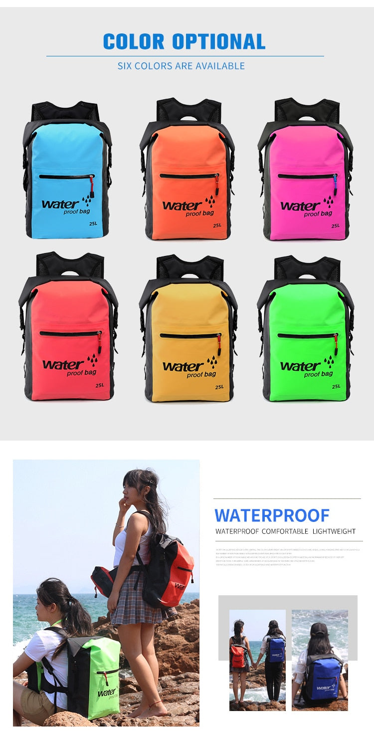 "RUCKSACK" Sport Backpack PVC Shoulder Harness Waterproof Travel Bag