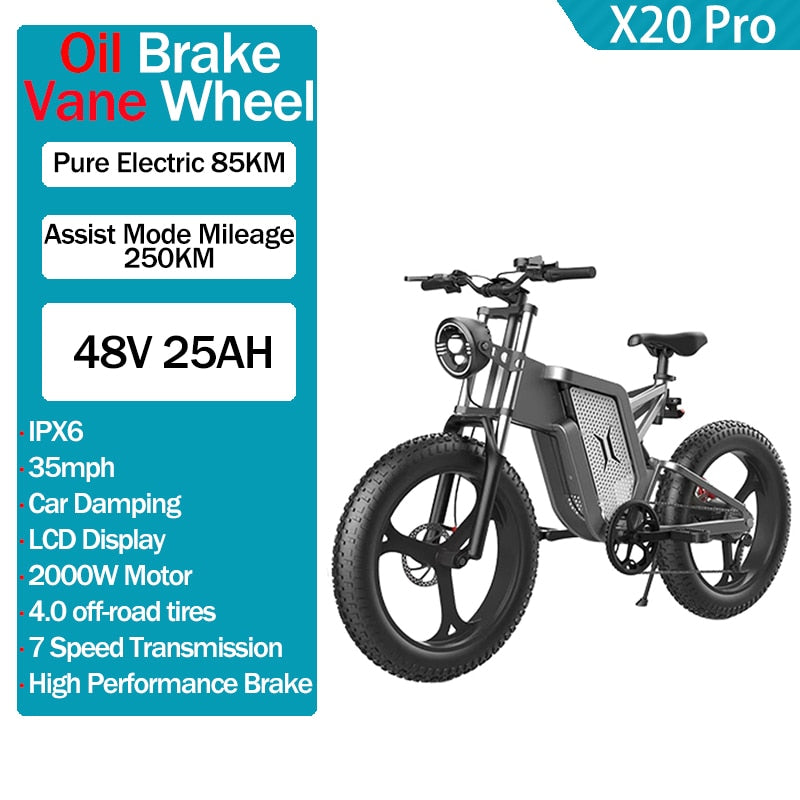 Mountain/City Off-Road Electric Bike 2000W 48v E bike