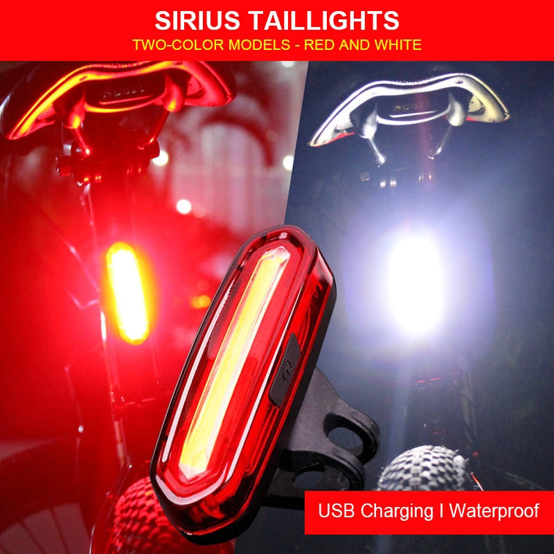 Bicycle Lumen Rear Light USB Rechargeable Waterproof Bike Taillight