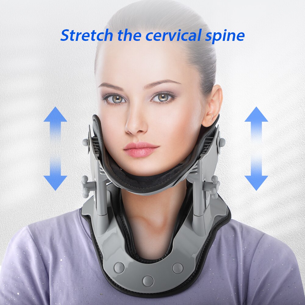 Neck Cervical Traction Device With Heating Pad IR Hot Compress Neck Massager Adjustable Neck Stretcher Posture Corrector