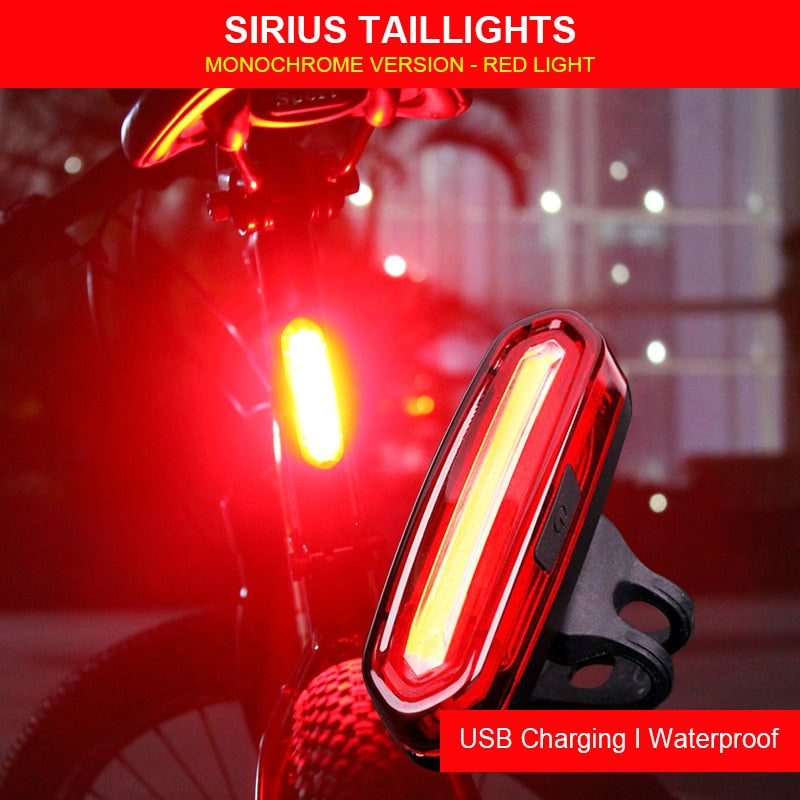 Bicycle Lumen Rear Light USB Rechargeable Waterproof Bike Taillight