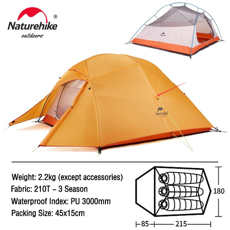 TENT "NATUREHIKE" Ultralight Nylon Camping Tent