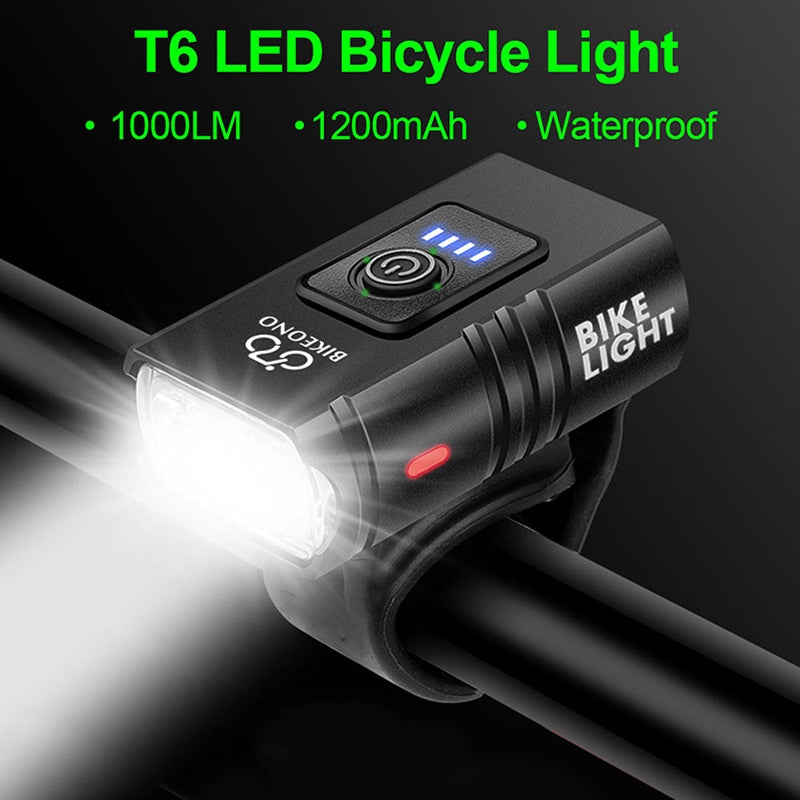 Bicycle Accessories Bike Headlight LED USB Rechargeable Aluminum Alloy Cycling Bike