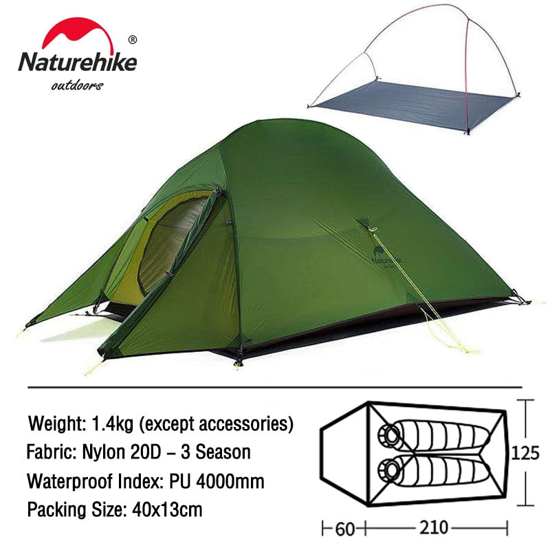 TENT "NATUREHIKE" Ultralight Nylon Camping Tent