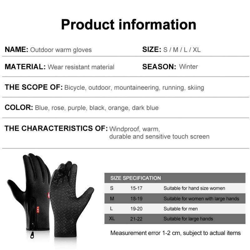 Winter Gloves TouchScreen Thermal Cashmere, Polyester, Microfibe Cycling Gloves