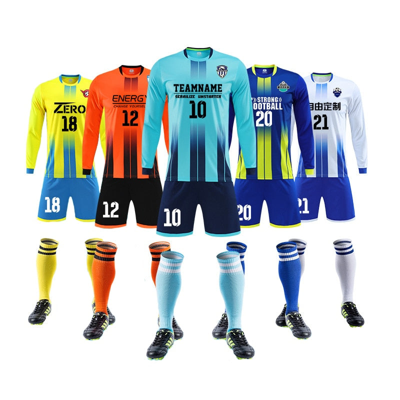 Jersey Men& Kids Full Sleeve Uniform Sets for Fotbul/Soccer/Ruby